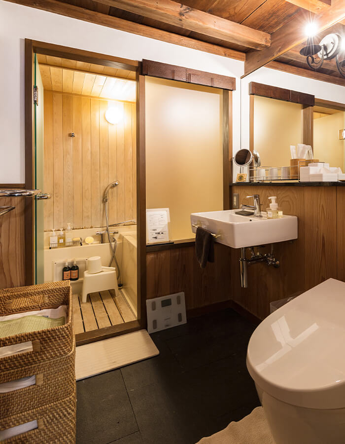 菊乃やの洗面室、お風呂